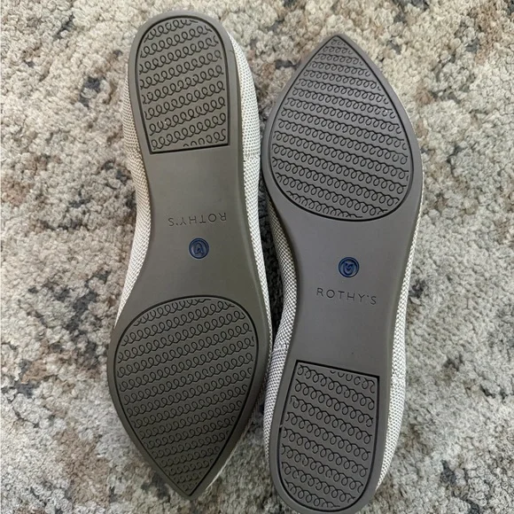 Rothy's Women The Point Ballet Flats Size 8 Cream and Gray - Picture 2 of 4